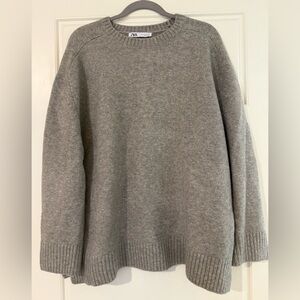 Zara Men's Heather Gray Crewneck Sweater